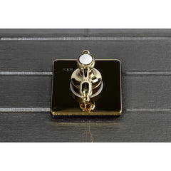 Three-Way Diverter Valve, Tudor, Single Handle with Square Trim in Polished Brass
