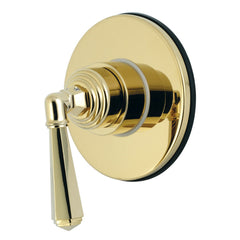 Three-Way Diverter Valve, Tulare, Single Handle with Round Trim in Polished Brass