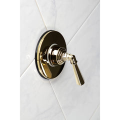 Three-Way Diverter Valve, Tulare, Single Handle with Round Trim in Polished Brass