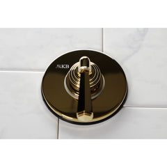 Three-Way Diverter Valve, Tulare, Single Handle with Round Trim in Polished Brass