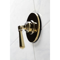 Three-Way Diverter Valve, Tulare, Single Handle with Round Trim in Polished Brass