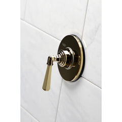 Three-Way Diverter Valve, Tulare, Single Handle with Round Trim in Polished Brass