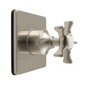Three-Way Diverter Valve, Tulare, Single Handle with Square Trim in Brushed Nickel