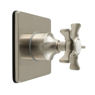 Three-Way Diverter Valve, Tulare, Single Handle with Square Trim in Brushed Nickel