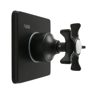 Three-Way Diverter Valve, Tulare, Single Handle with Square Trim in Matte Black