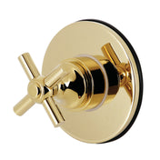 Three-Way Diverter Valve, Tulare with Cross Handle in Polished Brass