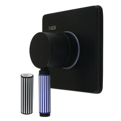 Three-Way Diverter Valve, Verona, Single Handle with Square Trim in Matte Black