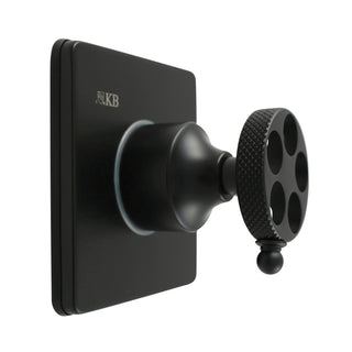 Three-Way Diverter Valve, Webb, Square Trim Kit in Matte Black
