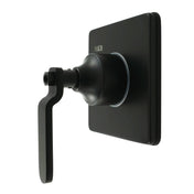 Three-Way Diverter Valve, Whitaker, Single Handle with Square Trim in Matte Black