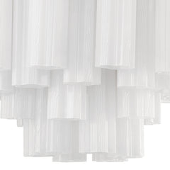Tiered Chandelier, 9 Lights, Milk White Glass Shades with Polished Chrome Frame