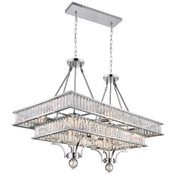 Tiered Chandelier with 16 Lights and Crystal Glass in Chrome