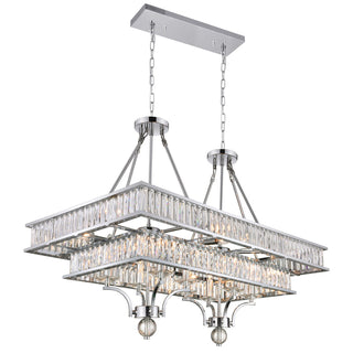 Tiered Chandelier with 16 Lights and Crystal Glass in Chrome