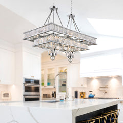 Tiered Chandelier with 16 Lights and Crystal Glass in Chrome
