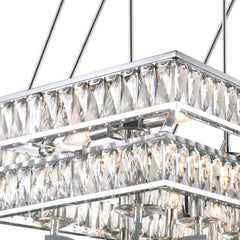 Tiered Chandelier with 16 Lights and Crystal Glass in Chrome