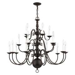 Tiered Chandelier with 3 Light Tiers in Bronze Steel