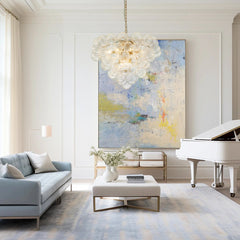 Tiered Chandelier with 9 Lights, Clear Ribbed Glass in Antique Brass
