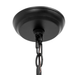 Tiered Chandelier with 9 Lights in Matte Black Iron