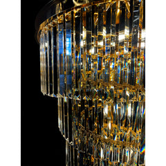 Tiered Crystal Chandelier with 15 Lights in Gold