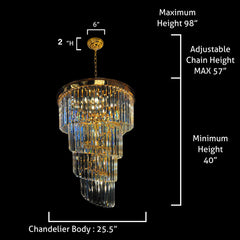 Tiered Crystal Chandelier with 15 Lights in Gold