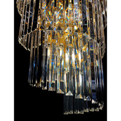 Tiered Crystal Chandelier with 15 Lights in Gold