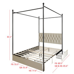 Bed, three-quarter view