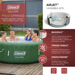Jets detail | Feature graphic showing 140 bubble jets, internal beams, cold-weather protection, insulated cover