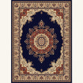 Full pattern | the whole rug flat, medallion centred inside an ivory border