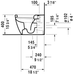 Toilet, Me by Starck, Elongated, Floor Mounted, 1.28 GPF, White