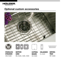 Topmount Kitchen Sink, Premiere Gourmet, Triple Bowl, 4-Hole, Stainless Steel