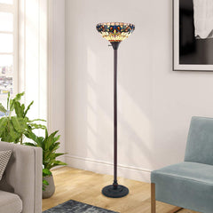 Torchiere Floor Lamp, 70 in H, Single Light with Dark Bronze Base