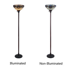 Torchiere Floor Lamp, 70 in H, Single Light with Dark Bronze Base