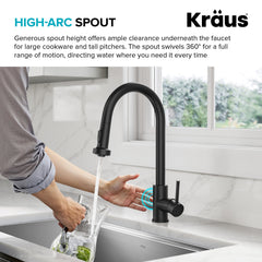 Touchless Kitchen Faucet, Bolden, Single Handle, Pull Down, Matte Black