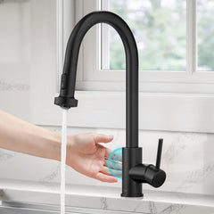 Touchless Kitchen Faucet, Bolden, Single Handle, Pull Down, Matte Black