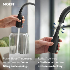 Touchless Kitchen Faucet, Haelyn, Single Handle, Pulldown Sprayer, Matte Black