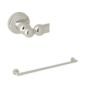 Towel Bar, Edwardian, Single Bar, Brass, 27.5 Inch, Polished Nickel