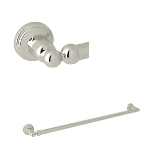 Towel Bar, Edwardian, Single Bar, Brass, 27.5 Inch, Polished Nickel