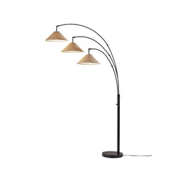 Tree Floor Lamp, 3 Lights, Dark Bronze Base with Light Brown Shades