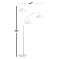 Tree Floor Lamp, 3 Lights, Dark Bronze Base with Light Brown Shades
