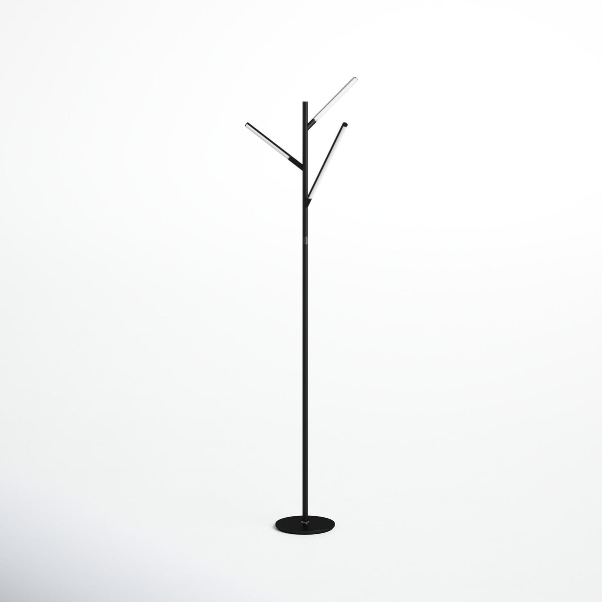 Tree Floor Lamp with 3 Lights, Black Metal Finish
