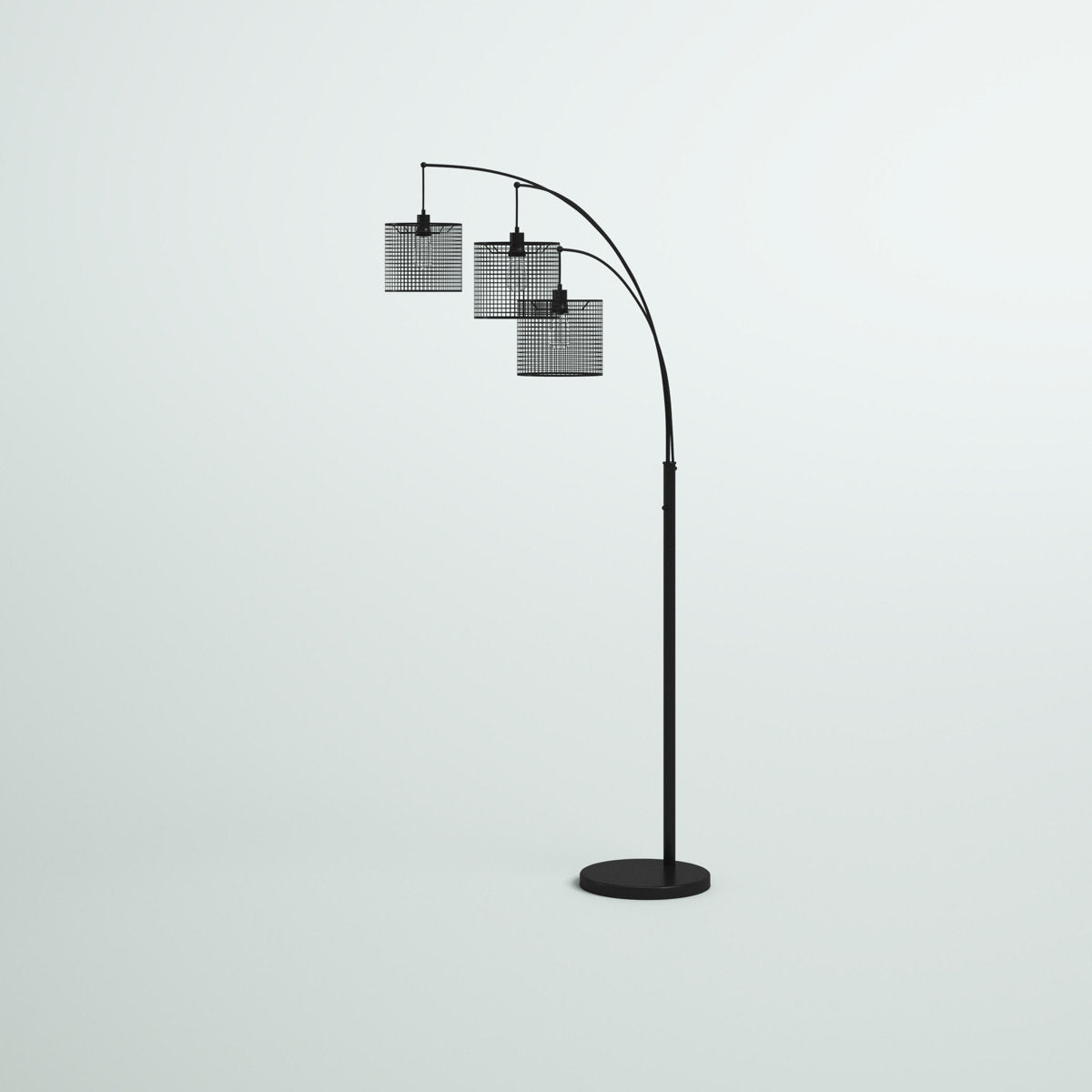 Tree Floor Lamp with 3 Lights in Black Metal