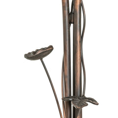 Tree Lamp, 3 Lights, Amber/Green Glass Shades with Mahogany Bronze Base
