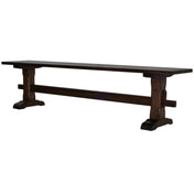 Trestle Dining Bench in Solid Ash Wood, Dark Walnut Finish