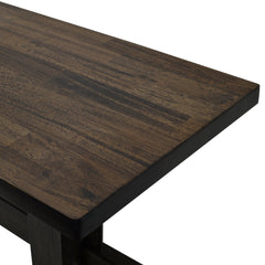 Trestle Dining Bench in Solid Ash Wood, Dark Walnut Finish