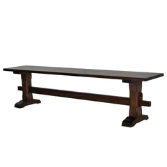 Trestle Dining Bench in Solid Ash Wood, Dark Walnut Finish