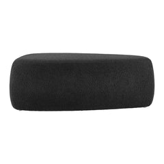 Triangle Ottoman, Black Boucle with Solid Wood Frame