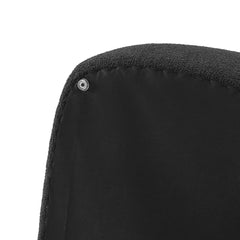 Triangle Ottoman, Black Boucle with Solid Wood Frame