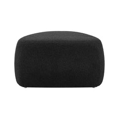 Triangle Ottoman, Black Boucle with Solid Wood Frame