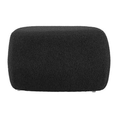 Triangle Ottoman in Black Boucle with Wood Frame