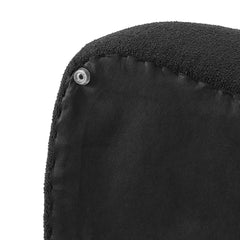 Triangle Ottoman in Black Boucle with Wood Frame
