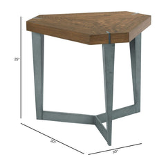 Triangular Lamp Table, Walnut Veneer Top, 30 in W x 30 in D